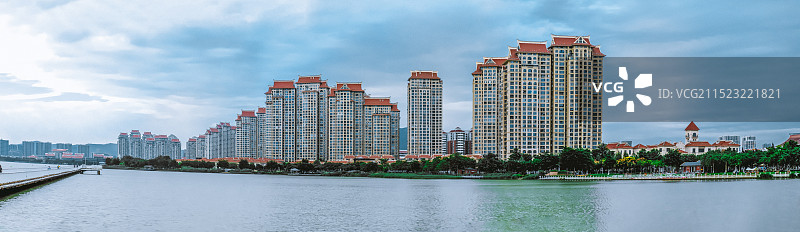 厦门集美水晶湖郡小区全景照片图片素材