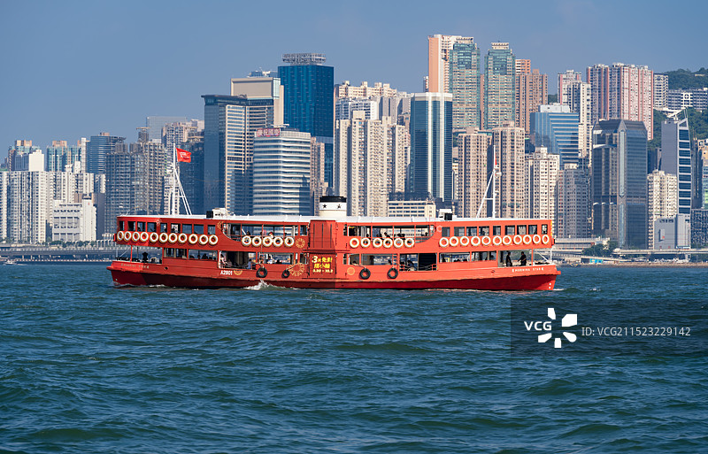 中国香港维多利亚港轮渡——天星小轮图片素材