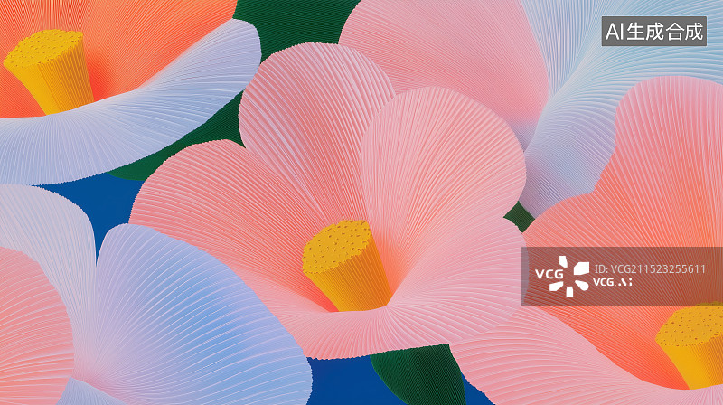 【AI数字艺术】瓦楞纸做的花朵绽放花卉艺术设计壁纸图片素材
