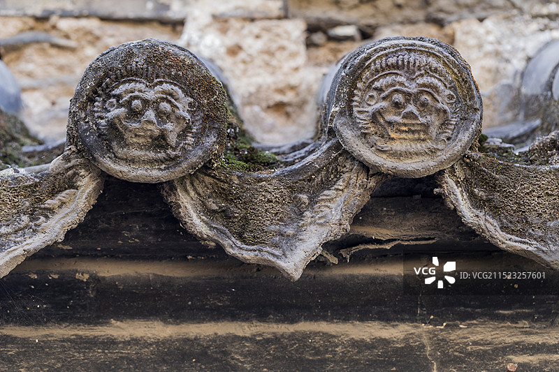 农村老房子 瓦当图片素材