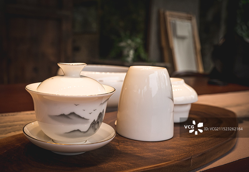 茶室、茶具、围炉煮茶图片素材