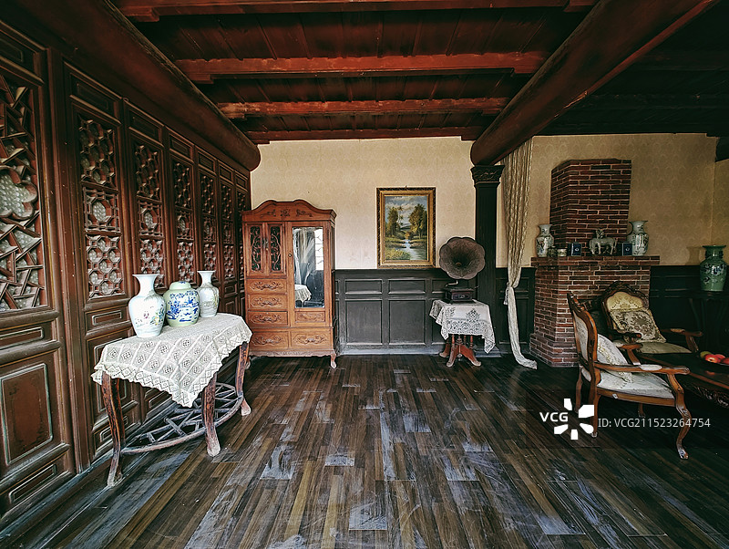 带着手机去旅拍：走进山西大院/运城万荣县【李家大院】屋内场景图片素材