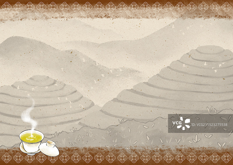 新中式国潮风茶文化茶业茶道PPT背景素材图片素材