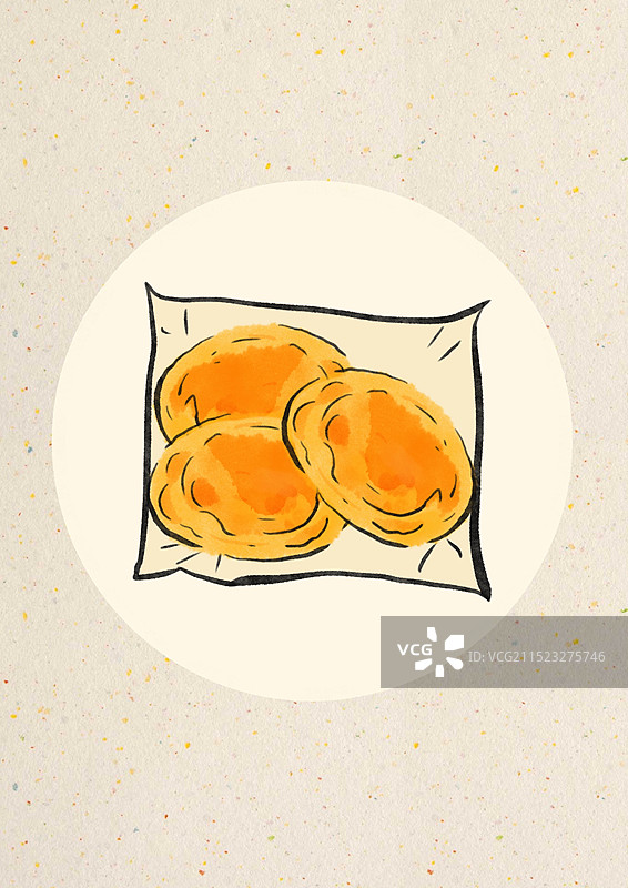 国潮风晋城美食插画-炸糕图片素材
