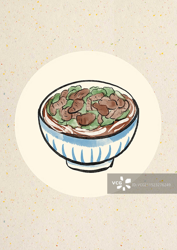 国潮风晋城美食插画-饸饹面图片素材