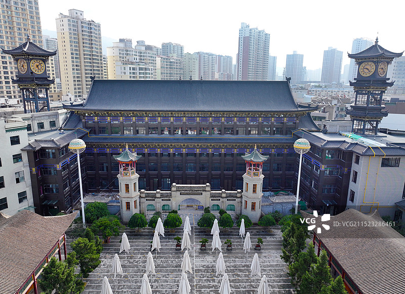 青海省西宁市东关清真大寺航拍图片素材