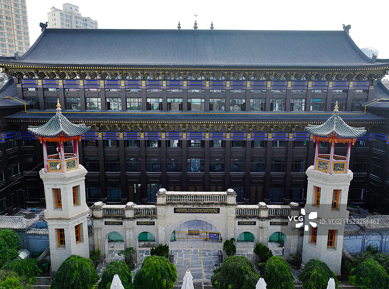 青海省西宁市东关清真大寺航拍图片素材