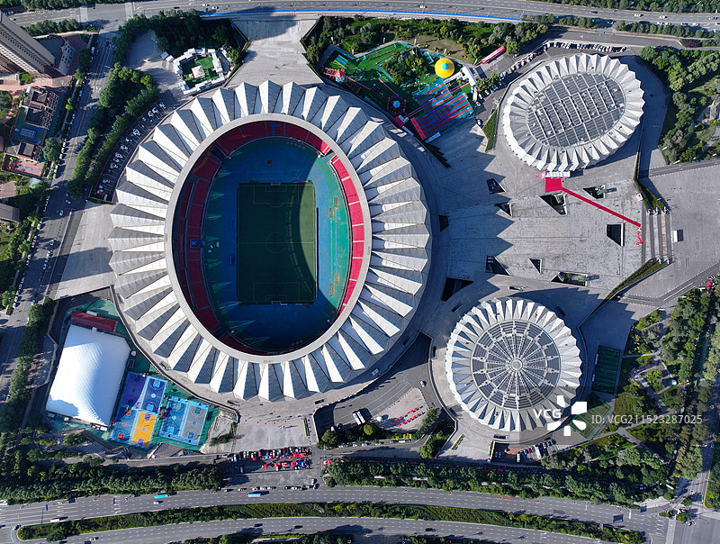 青海省西宁市青海体育中心海湖体育中心航拍图片素材