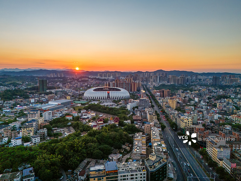 梅州市五华县全景图图片素材