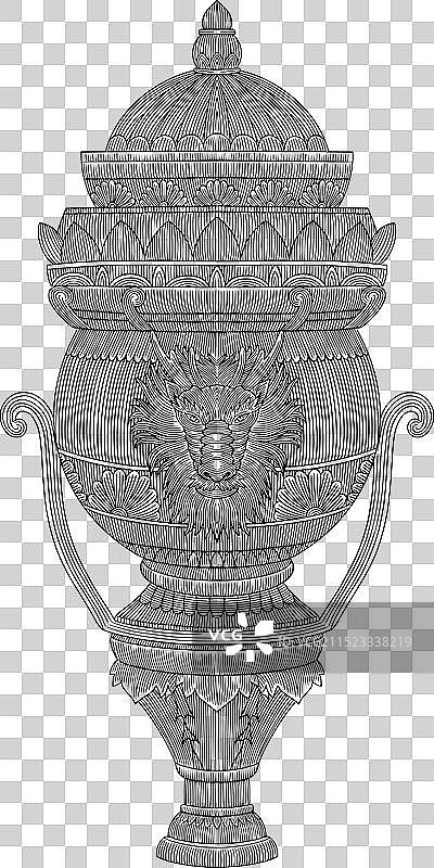 龙头鲜花古代花瓶图片素材