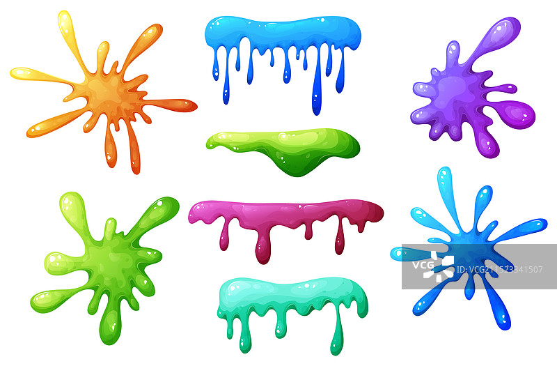 卡通黏液彩色滴落图片素材