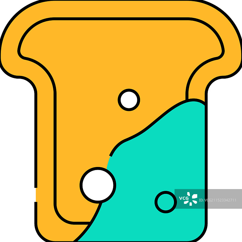 面包上的霉菌彩色图标图片素材