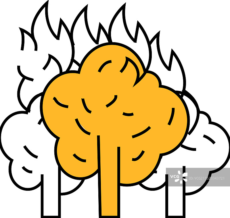 森林火灾图标颜色图片素材
