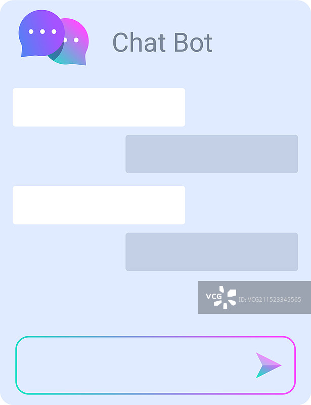 聊天机器人窗口，显示聊天记录和输入框图片素材