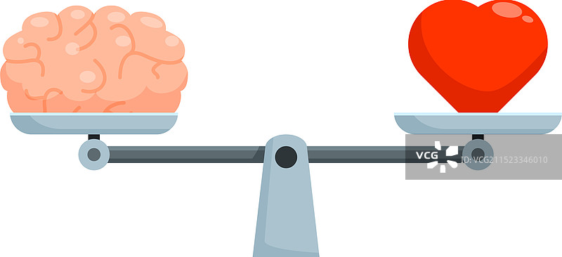 天平称量人类心脏和大脑图片素材