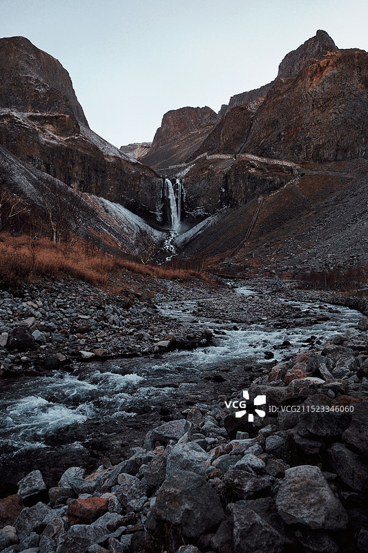 长白山瀑布图片素材