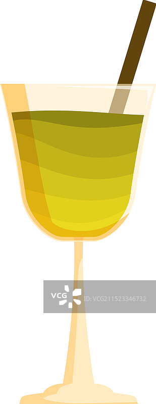优雅玻璃杯中的黄色鸡尾酒图片素材