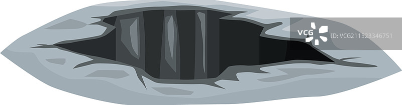 地面上出现的大卡通洞图片素材