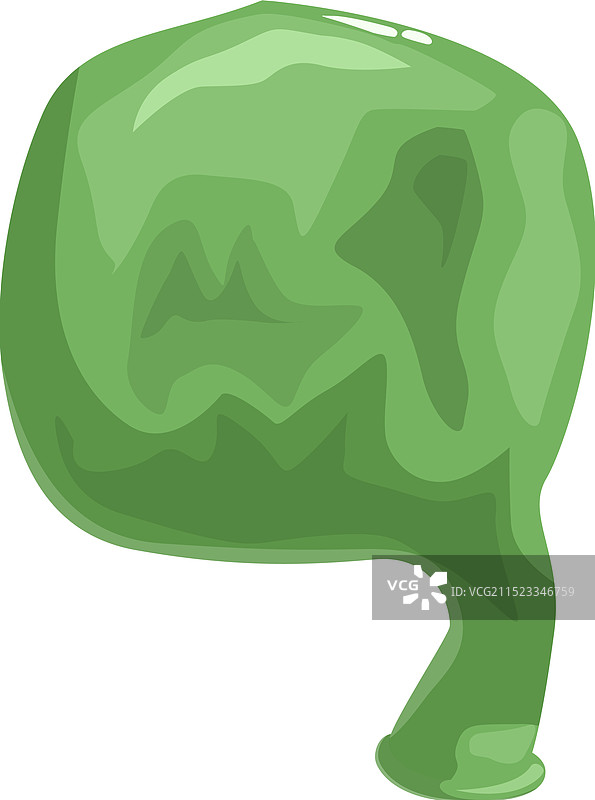 漏气的绿色气球，形状沮丧图片素材