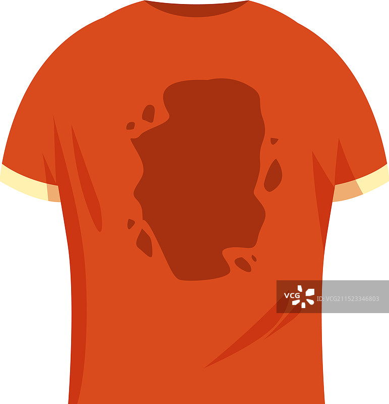 橙色T恤上的大块污渍图片素材