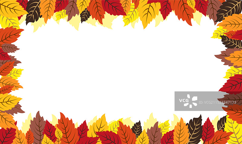黄色秋季分离矩形框架图片素材