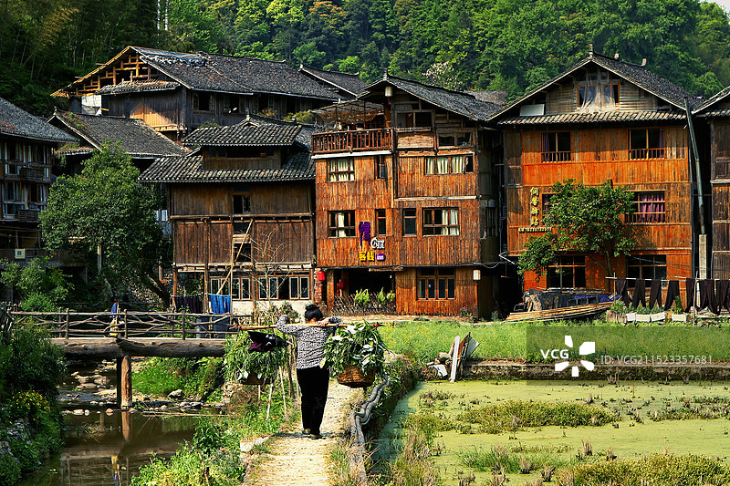 贵州肇兴侗寨的建筑图片素材