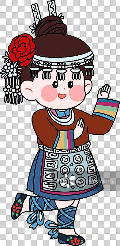 五十六个民族可爱卡通人物图片素材