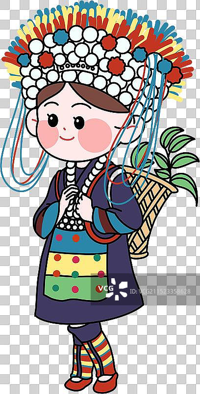 五十六个民族可爱卡通人物图片素材