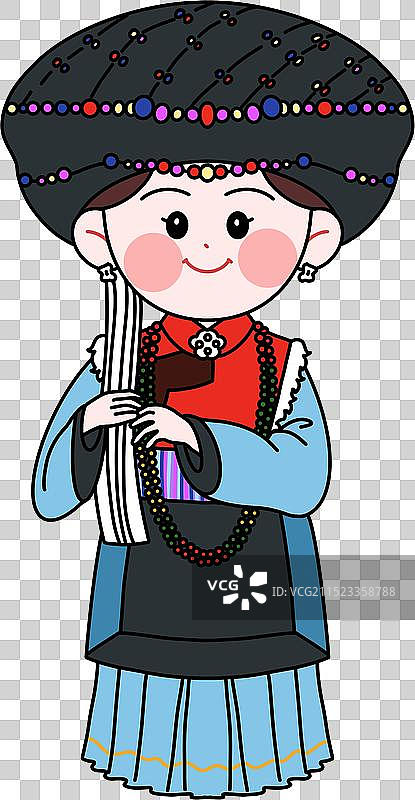 五十六个民族可爱卡通人物图片素材