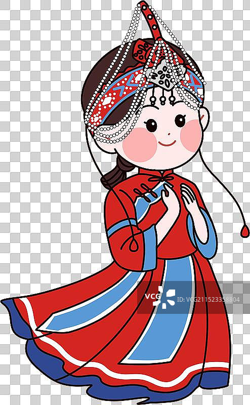 五十六个民族可爱卡通人物图片素材