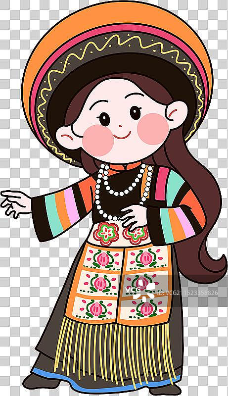 五十六个民族可爱卡通人物图片素材