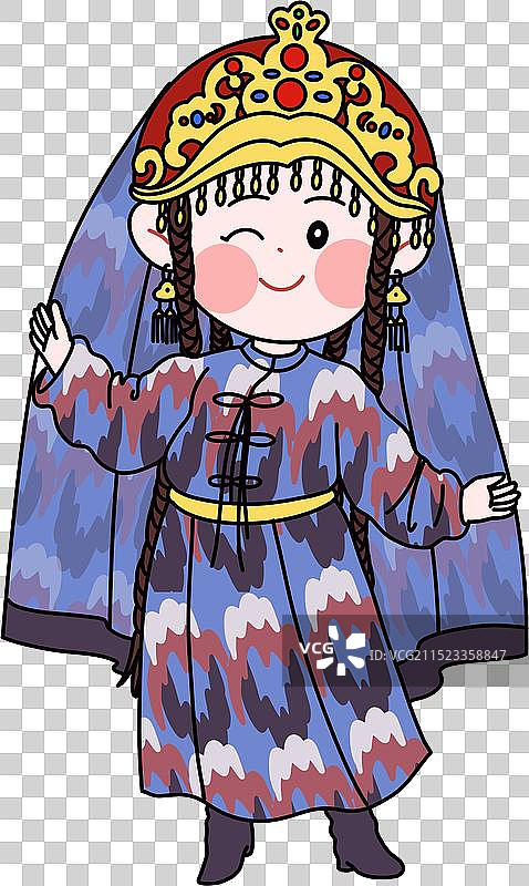 五十六个民族可爱卡通人物图片素材