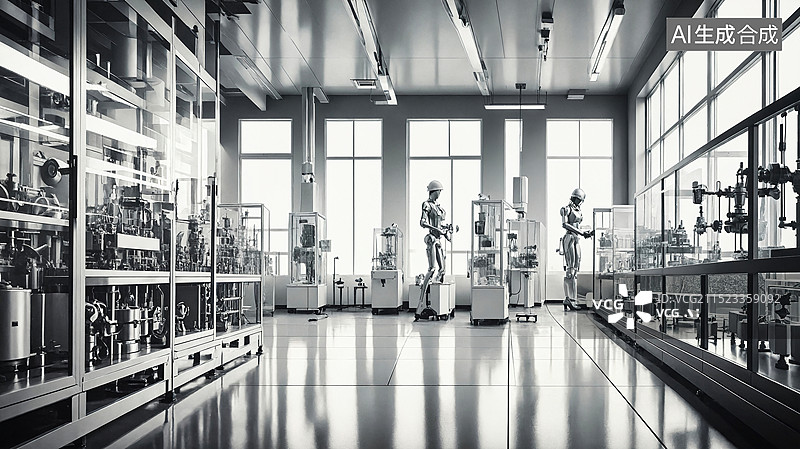 【AI数字艺术】机器人实验室图片素材