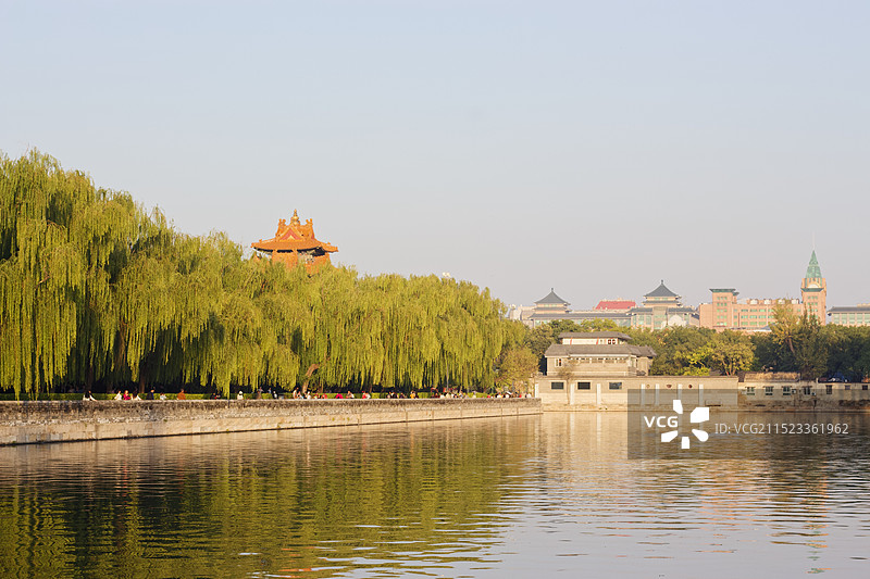 护城河岸边风光图片素材