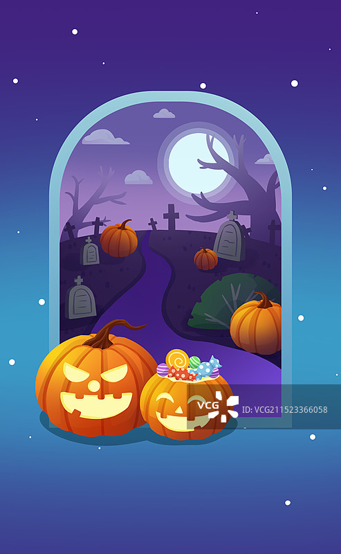 手绘万圣节南瓜插画图片素材
