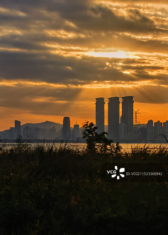 今晨偶遇丁达尔光图片素材