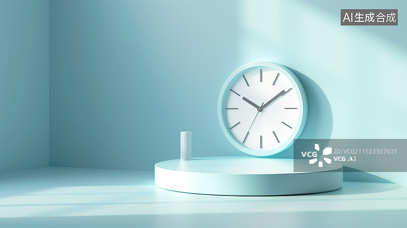 【AI数字艺术】金融商务 储蓄理财概念 人工智能主题海报，摆放的时钟 ，时间就是金钱计时器，时间管理和业务插画图片素材