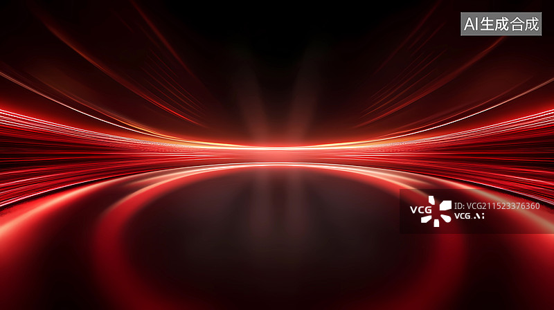 【AI数字艺术】红色光线科技创意展示台图片素材