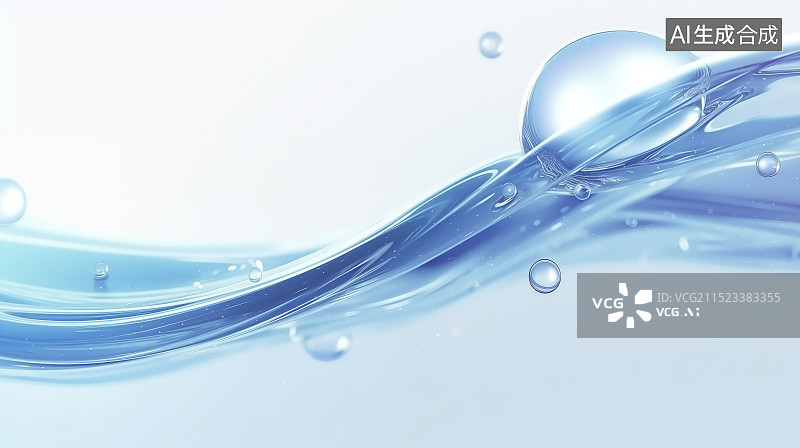 【AI数字艺术】白色背景下的水特写镜头图片素材