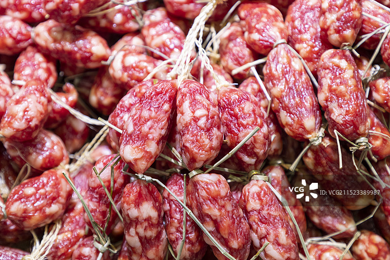 腊肠、香肠、腊肉，猪肉图片素材