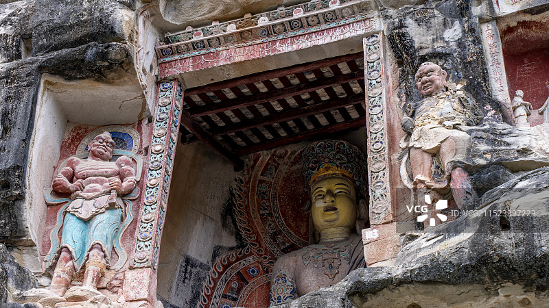 四川巴中南龛摩崖石窟图片素材