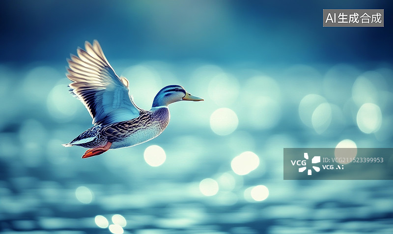 【AI数字艺术】一只鸭子的特写镜头图片素材