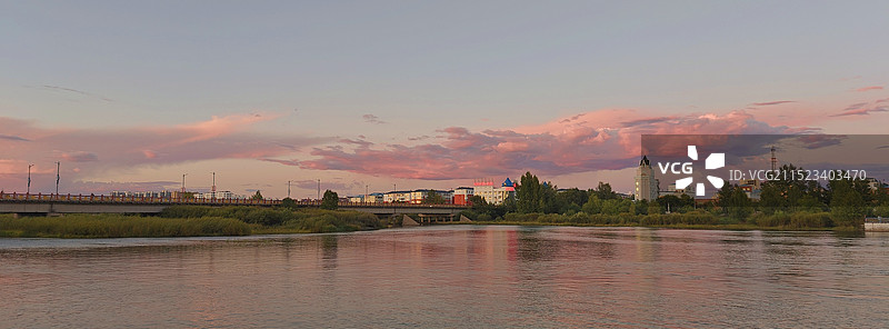 日落时的城市景色图片素材