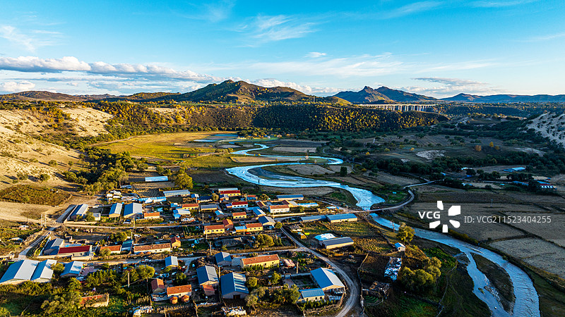 内蒙德勒沁九曲十八弯图片素材