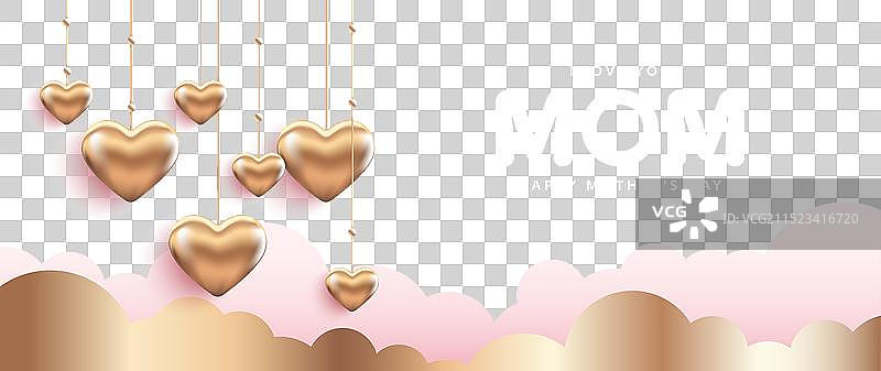 精致的粉色母亲节贺卡图片素材