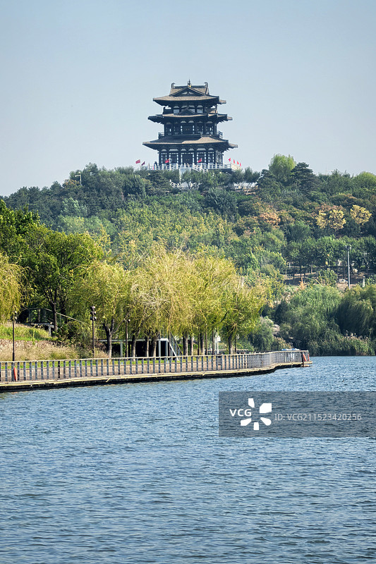 唐山南湖景区龙山阁图片素材