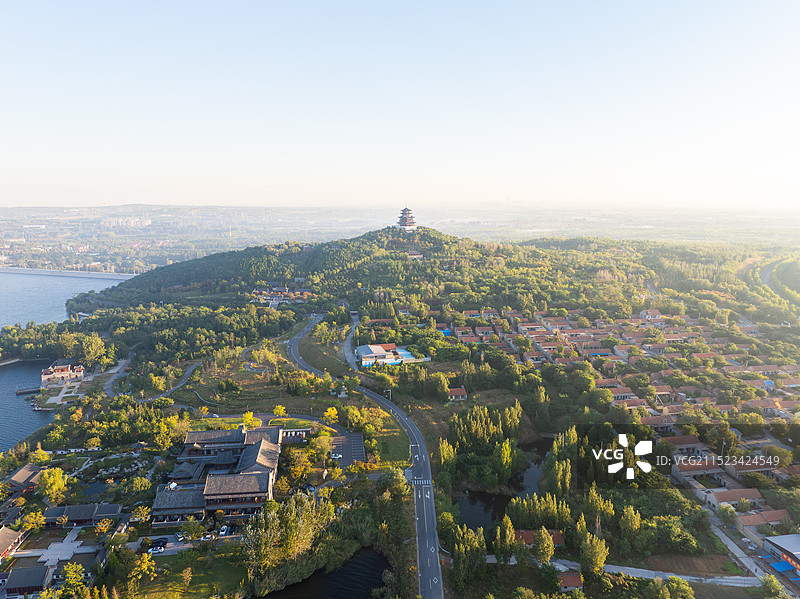 淄博周村区文昌湖文昌阁图片素材
