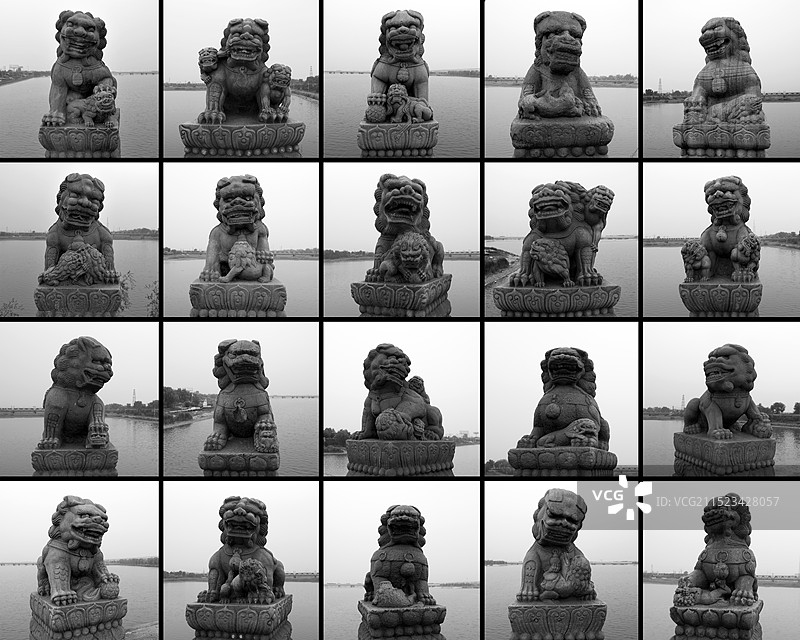 卢沟桥上的狮子造像图片素材
