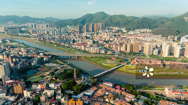福清市城市桥梁航拍图片素材