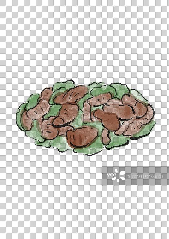 国潮风晋城美食插画元素-饸饹面图片素材